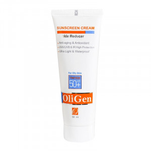 کرم ضد آفتاب رنگی اُلی ژن مناسب پوست های چرب با +SPF50 حجم 50 میل