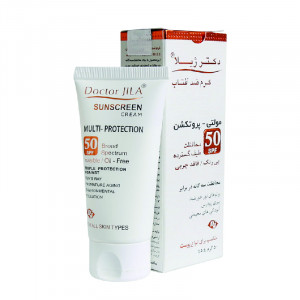 کرم ضد آفتاب مولتی پروتکشن SPF50 فاقد چربی دکتر ژیلا