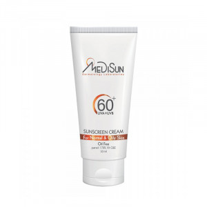 کرم ضد آفتاب بی رنگ SPF560 پوست معمولی و خشک مدیسان ۵۰ میلی لیتر