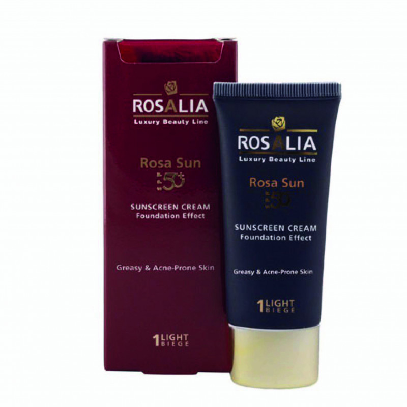 کرم ضد آفتاب پوست چرب رزاسان رزالیا SPF50 (بژ طبیعی)