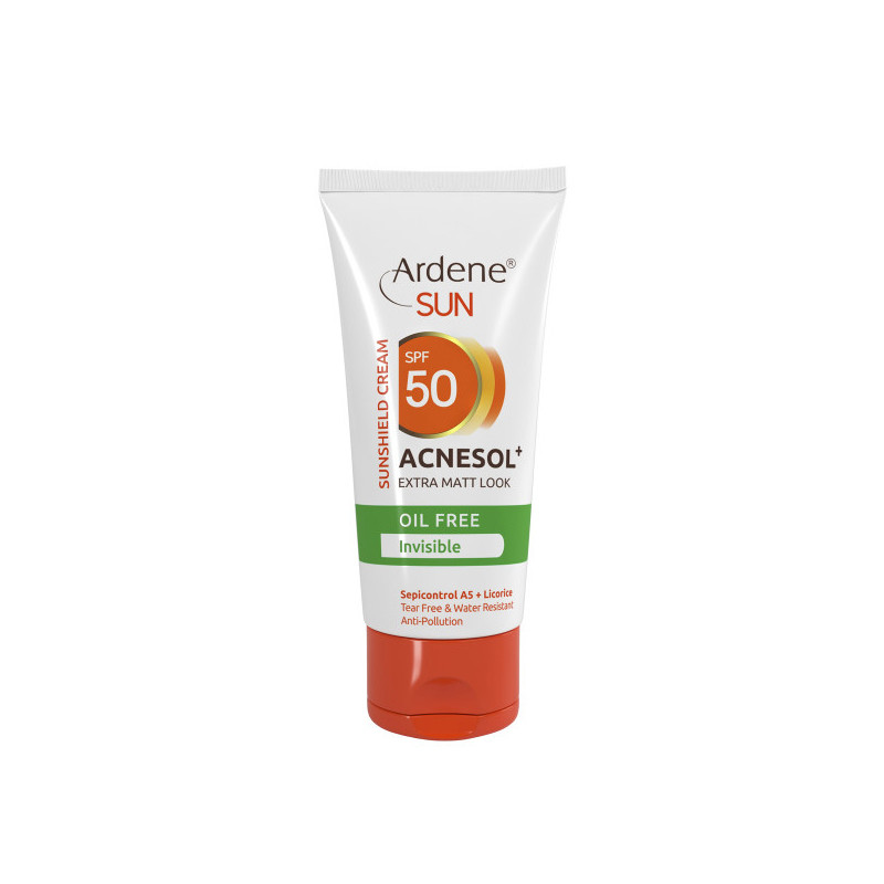 کرم ضد آفتاب بی رنگ فاقد چربی 50 SPF   مدل آکنه سل آردن 50 میل