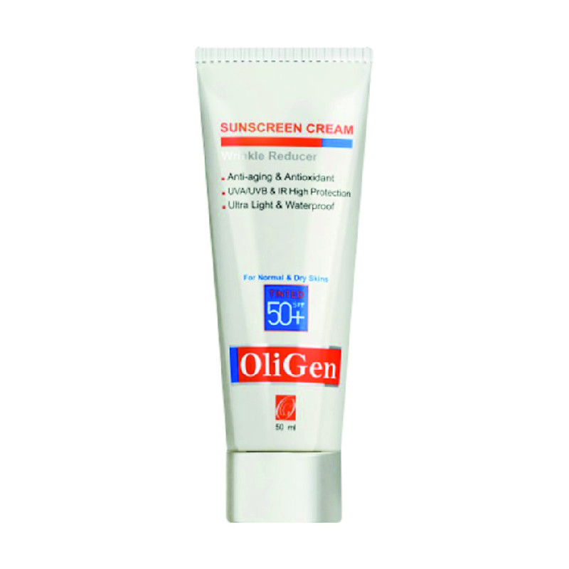 کرم ضد آفتاب و ضد چروک رنگی SPF50 الی ژن مناسب پوست خشک و معمولی