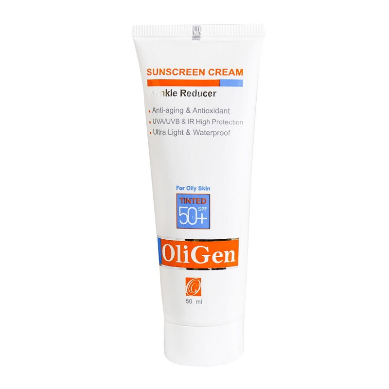 کرم ضد آفتاب رنگی اُلی ژن مناسب پوست های چرب با +SPF50 حجم 50 میل