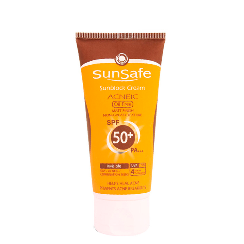 کرم ضد آفتاب فاقد چربی سان سیف مدل Acneic با SPF 50 حجم 50میل بی رنگ