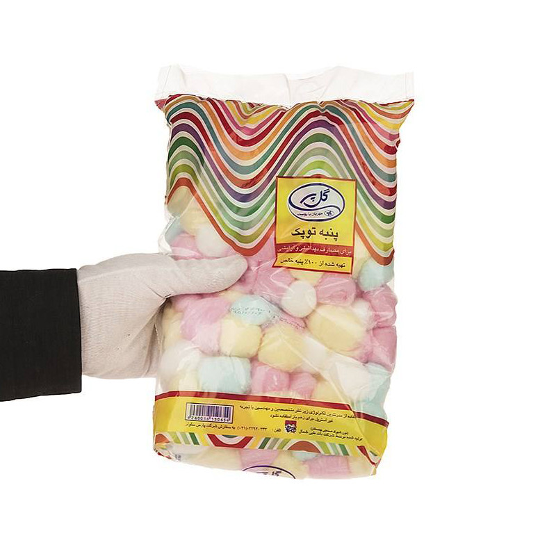 پنبه توپک رنگی  بهداشتی گل پر 100 گرم