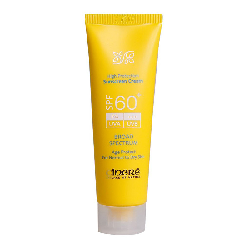 کرم ضد آفتاب SPF60 بدون رنگ پوست معمولی و خشک سینره 50 میلی لیتر