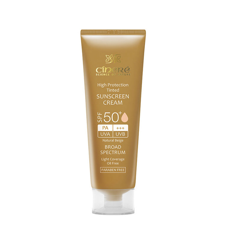 کرم ضد آفتاب رنگ بژ طبیعی انواع پوست SPF50 سینره ۵۰ میلی لیتر