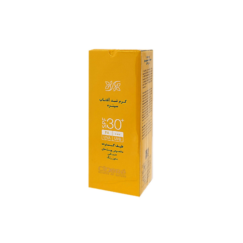 کرم ضد آفتاب مینرال  فاقد چربی و رنگSPF30 پوست های حساس  سینره  ۵۰ میلی لیتر