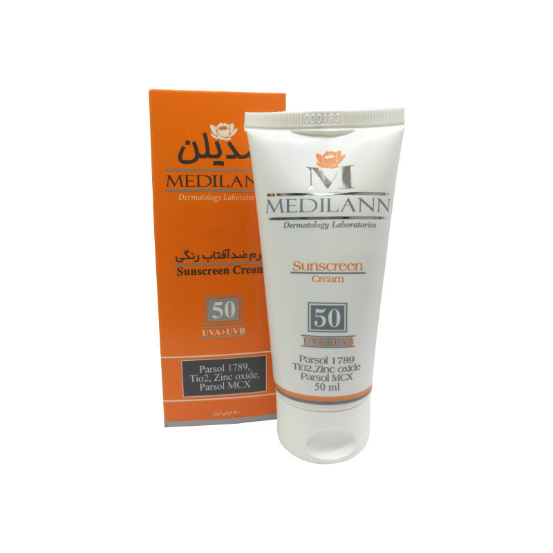کرم ضد آفتاب رنگی پوست های معمولی و خشک SPF50 مدیلن ۵۰ میلی لیتر