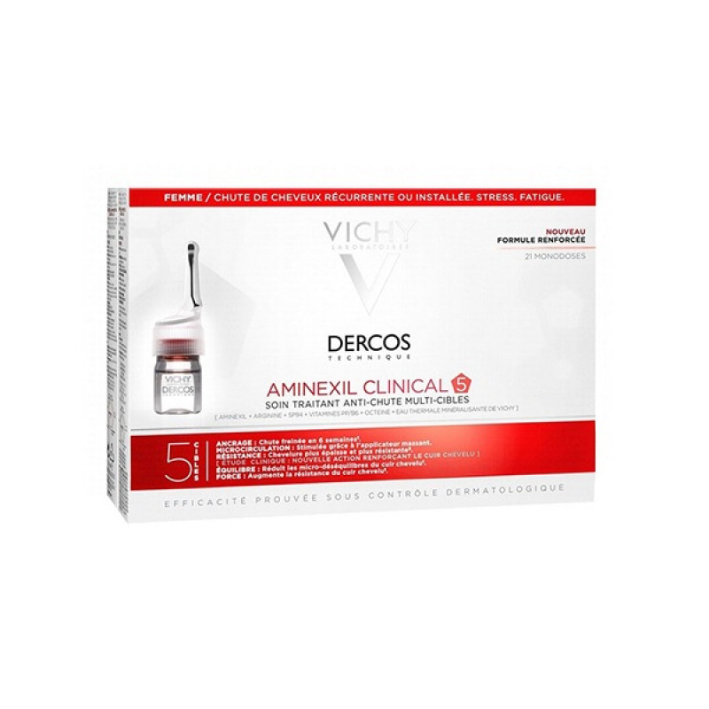 آمینکسیل کلینیکال 5 محلول ضد ریزش مو خانم ها ویشی 6ml*21