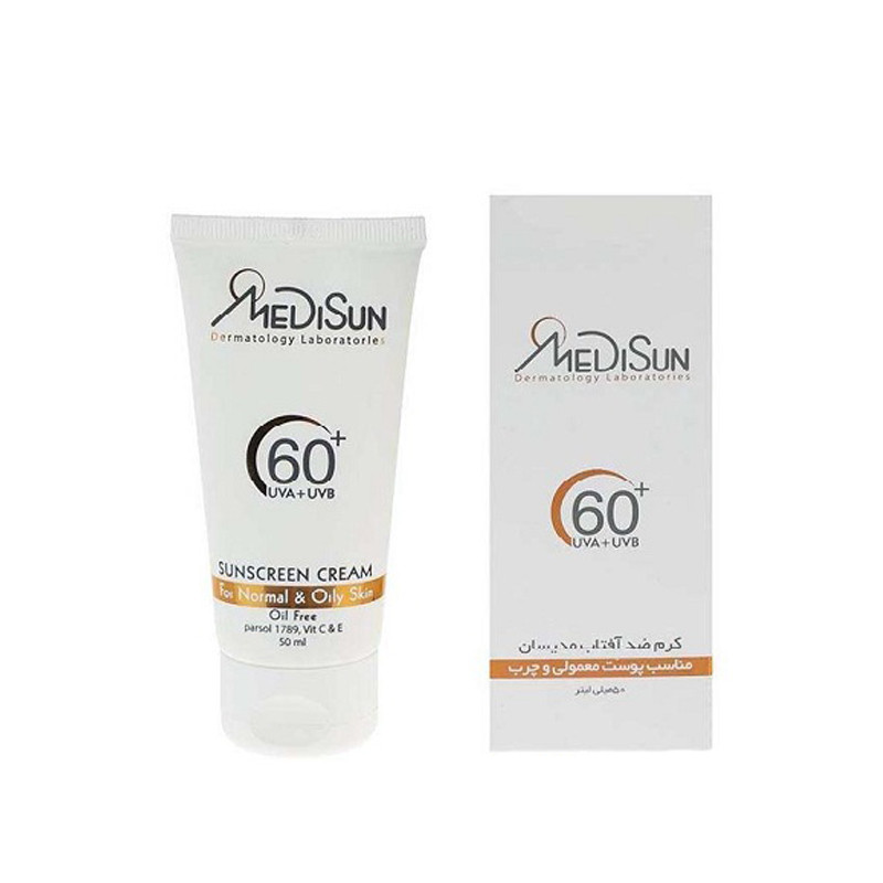کرم ضد آفتاب بی رنگ SPF560 پوست معمولی و خشک مدیسان ۵۰ میلی لیتر