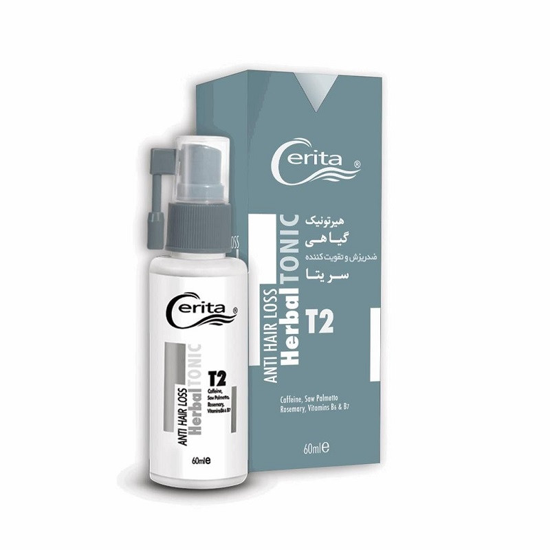 هیرتونیک گیاهی T2 سریتا مناسب انواع مو 60 میلی لیتر