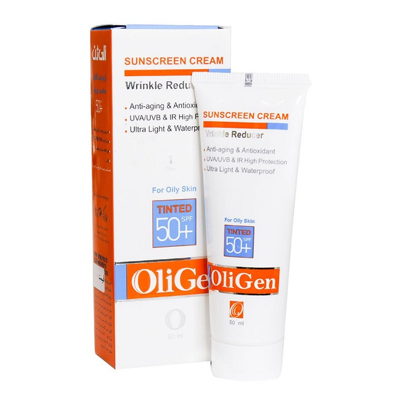 کرم ضد آفتاب رنگی اُلی ژن مناسب پوست های چرب با +SPF50 حجم 50 میل
