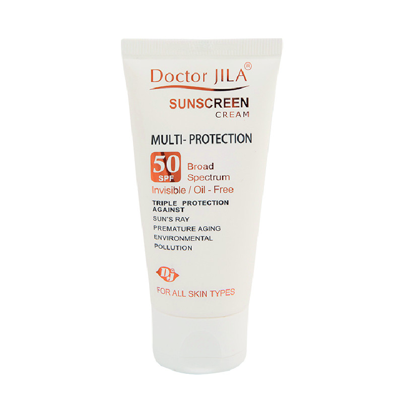 کرم ضد آفتاب مولتی پروتکشن SPF50 فاقد چربی دکتر ژیلا