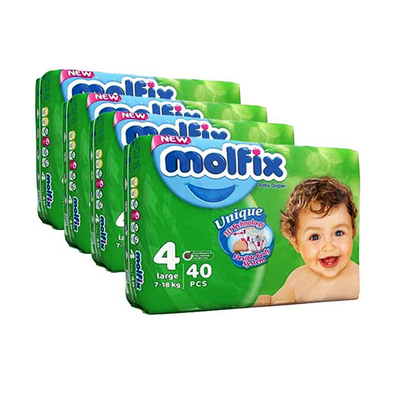 پوشک بچه مولفیکس سایز4 بسته 40 عددی