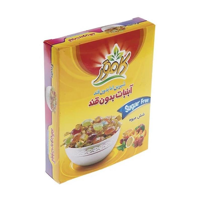 آبنبات شش میوه بدون قند و رژیمی کامور